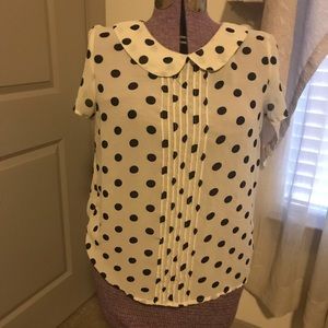 Black and white Polka dot blouse